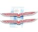 Yoaoo-oem® 2pcs OEM Trailhawk Emblem Trail Nameplate Badge for Jeep Cherokee Red Wing (2Pcs Red&Sliver)