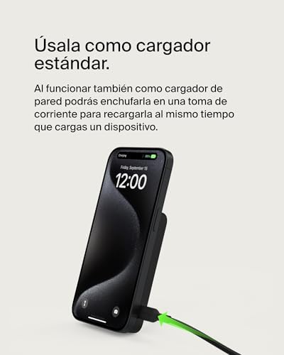 BoostCharge Pro 5000mAh Bateria Externa Sem Fios com Qi2, Carregador Portátil Compatível com MagSafe + Suporte para Cavalete, Bateria Portátil para Telemóveis 16, iPhone 15, 14, 13 e outros, Preta