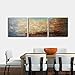 Abstract Wall Art 100% Hand Painted Modern Oil Painting on Canvas Large Framed Blue and Brown 3 Piece Artwork Ready to Hang for Living Room Bedroom Office Home Decoration 20x60inches
