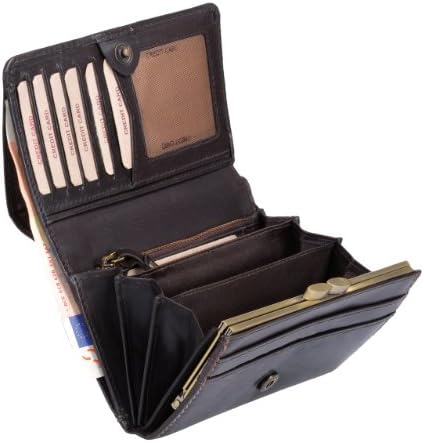 Avanco Women's Leather Snap Purse 4.9 x 4.1 inch Brown