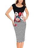 Vfemage Womens Floral Zig Zag Printed Slimming Cocktail Party Casual Dress