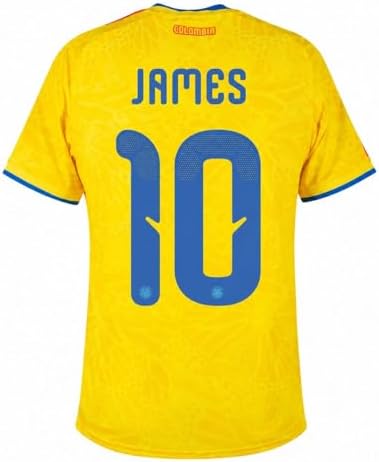 Amazon.com: Colombia James #10 Home Soccer Jersey for Men Fan
