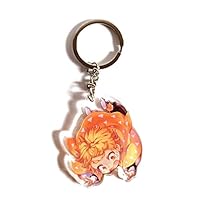 Cue Tee Store Demon Slayer : Kimetsu No Yaiba Anime Cartoon Characters Keychain Pendant Cosplay Acrylic Keyring(about 2.4" 4885H05)