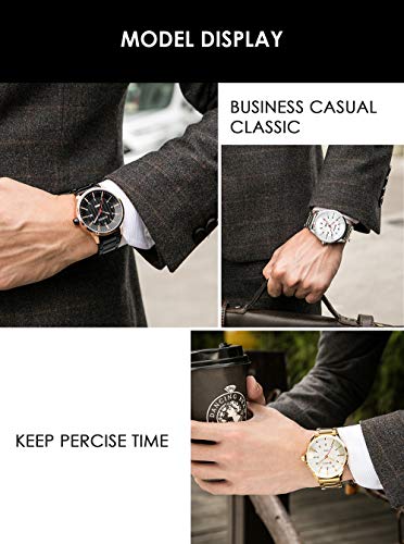 CURREN Reloj de pulsera para hombre de cuarzo, con calendario, indicador de tiempo, acero inoxidable - Imagen 6