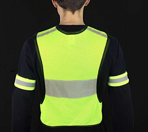 High Visibility Vest + 4 Reflective Bands. Reflective Running Vest. Reflective Vest for Walking. Safety Reflective Running Gear for Men and Women for Night Running. Reflective Tape Bands Clothing. - Thumbnail 5