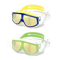 motoeye Kids Swim Goggles Pack of 2,for Children and Early Teens,Boys and Girls from 5 to 15 Years Old,UV Protection