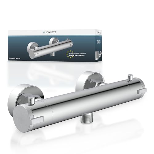 SCHÜTTE 52465 LONDON Thermostat Duscharmatur, Brausethermostat Brausearmatur, Mischbatterie mit Verbrühschutz bei 38℃, Duschthermostat, Armatur für Du