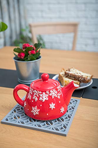 Q's INN Gray Decorative Trivet For Hot Dishes| Hot Pot Holders | Teapot Trivet. Comparable to Cast Iron Trivets Our Kitchen Tool is Heat Resistant to 440°F, Non-slip, durable, flexible and has 2 pcs. - Thumbnail 3