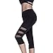 Kiwi-Rata Women Sports Trousers Workout Fitness Waist Capris Yoga Pants Leggings, Black, Medium