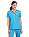 WonderWink Women's Charlie 5 Pocket Y-Neck Wrap Top, Malibu Blue, Small