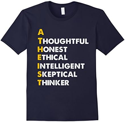 Men's atheist shirt- Thoughtful honest ethical thinker atheist 2XL Navy