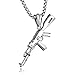 Fate Love Mens Hip Hop Titanium Stainless Steel AK-47 Gun Pendant Rifle Necklace with 24
