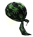 Green Marijuana Bandana Cap/Do Rag/Biker Hat