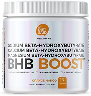 My Diet Said Keto BHB Boost Premium Exogenous Ketones- Focus, Performance, Fat Burn Support, Keto Friendly - Calcium, Magnesium - Natural Mango Flavor, 17 Servings