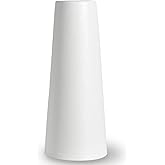 Simple Modern White Ceramic Vase - 10 Inch, Perfect for Pampas Grass, Rustic Table Centerpieces, Home Office Decor