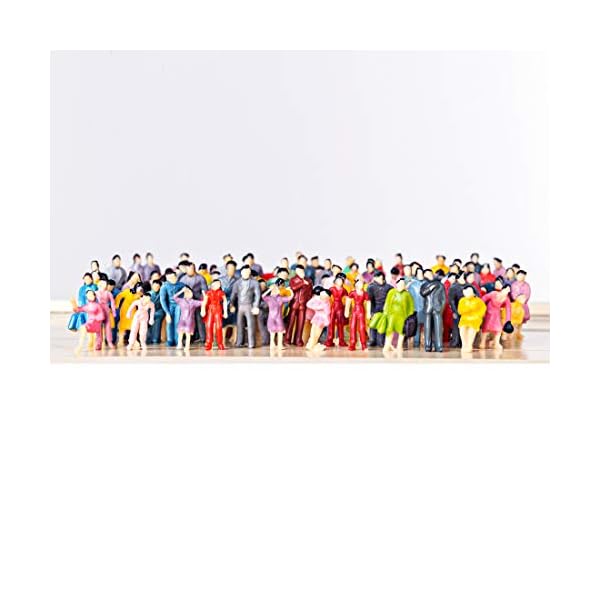 PARIO 100St. Minifiguren Eisenbahnzubehör Menschen Modellbau Figuren Spur für Modelleisenbahn und Fotogafieren, H0 1:87 – Bild 5