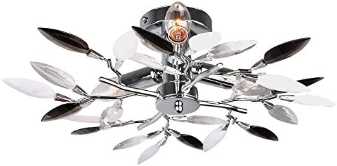 Modern ceiling light acrylic sheets clear living Globo 63166-3 satin flowers