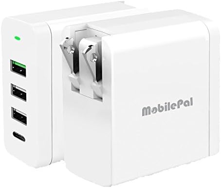 MobilePal 36W Portable 4-Port USB Charger with QC 3.0 and Type-C [2017 New Model]