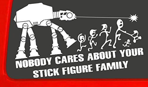 Nobody Cares About Your Stick Figure Family Your Stick Figure Family can be Applied to Any Surface Funny Vinyl Decal Sticker White in Color No Inks 100% Vinyl 5 ½ "x 8 ½ "