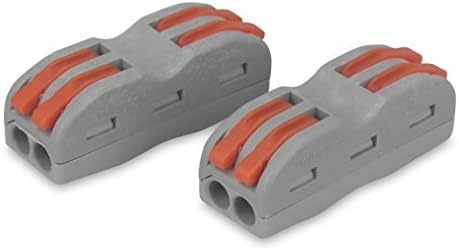 Yasorn Quick Compact Splice Wire Conductors Cable Clamp Terminal Block Spring Connector for Light Wire Connecting 2 Pcs