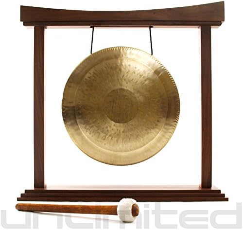 12" White Gong on The Small Eternal Present Gong Stand