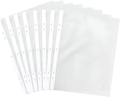 1ABOVE 45 Micron 100Pack A5 Plastic Wallets Glass Clear Punched Ring Binder