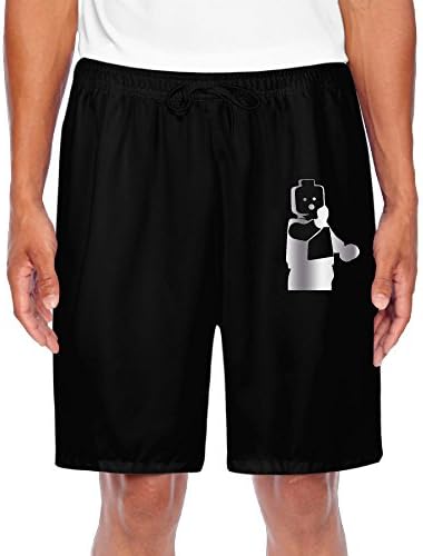 Men's Lego Mini Fig Platinum Style Shorts Workout Pants Black