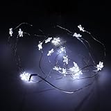 SUPERNIGHT (TM) 7ft/2m 20 LEDs Cool White Pentagram Potted plants Copper LED Strings AA Battery Powered Ultra Thin String Lights Wire Portable Christmas Trees Lighting Decorative LED Strings