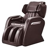 OOTORI Full Body Massage Chair, Zero Gravity & Air Massage Foot Roller Shiatsu Recliner, with Heater and Vibrating Brown