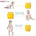 Cloth Diapers, Angel Love 6 Pack Diaper Covers+6 Diaper Inserts+1 Wet Dry Bag, Baby Washable Cloth Pocket Diapers, Reusable, All in one Size, Adjustable Snap, Gift Set, 1ZH01 (Neutral Color)