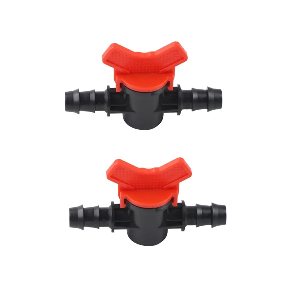 MiJunHD 2PCS Drip Irrigation Switch Valve,Plastic 16mm Double Barbed Shut-Off Valve for 16mm Hose Connection Drip Tubing,Used for Outdoor Garden, Aquarium,Fish Tank Control Water Flow