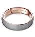Tungary 6mm Mens Womens Tungsten Rings Wedding Engagement Band Promise Brushed Rose-Gold Size 4-14