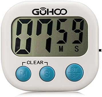 Digital magnetic kitchen timer- Gohoo Large LCD Display Digital timer-Strong magnetic timer- Minute Second Count Up and Count Down- Easy to use-Loud Audible Alarm