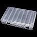 Docooler 27184.7CM Double Sided High Strength Transparent Visible Plastic Fishing Lure Box 14 Compartments with Drain Hole Fishing Tackle