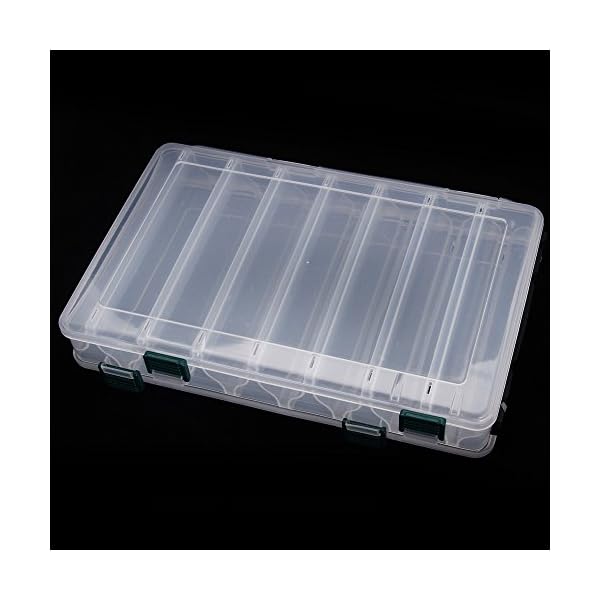 docooler-271847CM-Double-Sided-High-Strength-Transparent-Visible-Plastic-Fishing-Lure-Box-14-Compartments-with-Drain-Hole-Fishing-Tackle