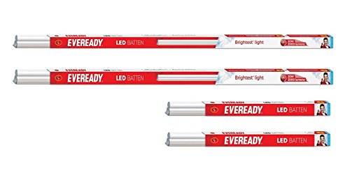 Eveready 20W 6000K led Batten Pack of 2 with 2 Pc 10W Batten Combo