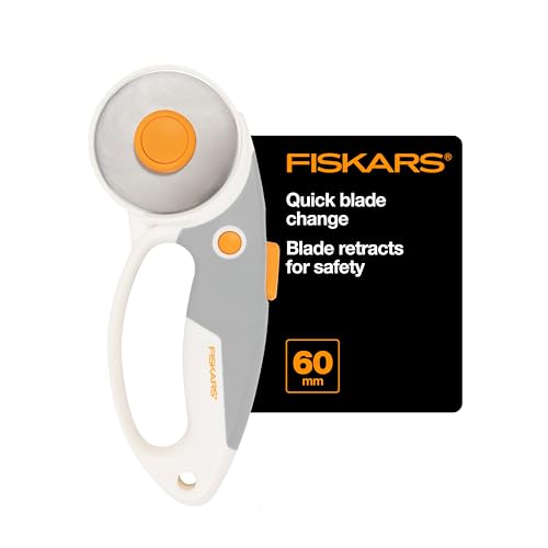Fiskars 60mm Rotary Cutter for Fabric with Ergonomic Loop Grip And Comfort Hand…
