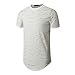 UNRESTRAINED Longline Hip Hop Ripped Fashion Shirts for Men White XL