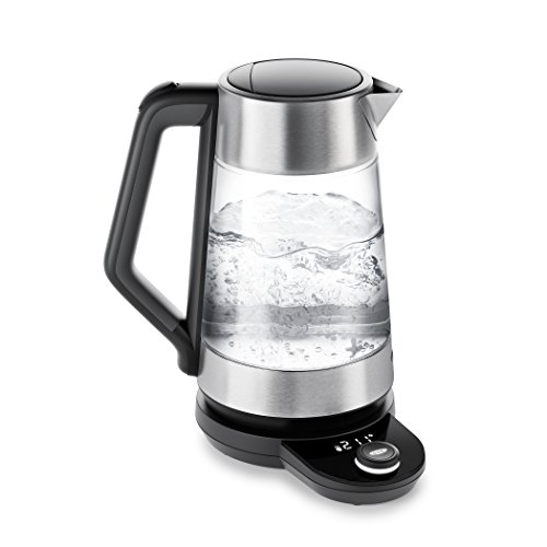 UPC 719812093604, OXO On Cordless Glass Adjustable Temperature Electric Kettle, Stainless Steel