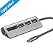 USB C Hub, Portable Aluminum 3 Ports USB 3.0 Hub with 2-Slot Card Reader Combo Superspeed for iMac, MacBook Pro, MacBook, Mac Mini, PC, XPS, Laptops and & More USB Type C Devices