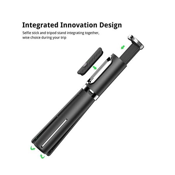 ATUMTEK Bluetooth Selfie-Stick Stativ, 3 in 1 Aluminium Selfie Stange, 360° Drehbar, mit Kabelloser Fernbedienung für iPhone 16/15/14/13/12 mini/11 Pro/XS Max/XR/X/8/7, Samsung, Smartphones Schwarz – Bild 3