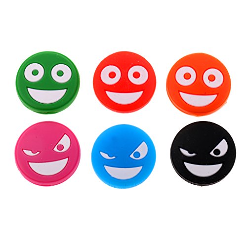 Seafard Smile Face Funny Tennis Racquet Vibration Dampeners, Pack of 6 Pieces