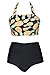 Cupshe Fashion Women's Pineapple Printing High-waisted Halter Padding Bikini Set (M)