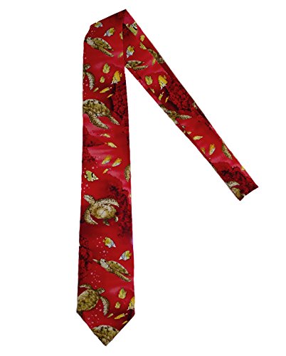 Hawaii Neckties Hawaiian Sea Turtle men's Necktie (Red)