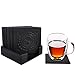 Coasters,PU Leather Drink Coasters Cup Mat Set of 6 for Beverage Drinks (black)