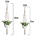 WIWAPLEX Macrame 2 Pack Cotton Rope Indoor Outdoor, 4 Legs Plant Hanger Brackets, Flower Pot Hanging Plant Holder for Home Decorations 40 Inches(White)