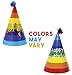 Rainbow Paper Cone Party Hats for Birthday's (12 Pack)