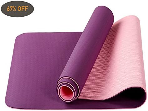 AOQING Non-slip Yoga Mat – Eco Friendly Workout Exercise Mat, Anti-tear Hot Pilates Pad Mats in Home &amp; Gym, 72’’ x 24’’ - 6mm Thick
