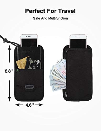 GOX Cell Phone Bag, Travel Neck Wallet With RFID Blocking, Travel Document Holder 2 GOX Cell Phone Bag, Travel Neck Wallet With RFID Blocking, Travel Document Holder