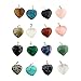 20pcs Heart Stone Pendant Healing Crystal Stone Meditation Chakra DIY Stone Random Color Gemstone Pendants for Necklace Earring Jewelry Making
